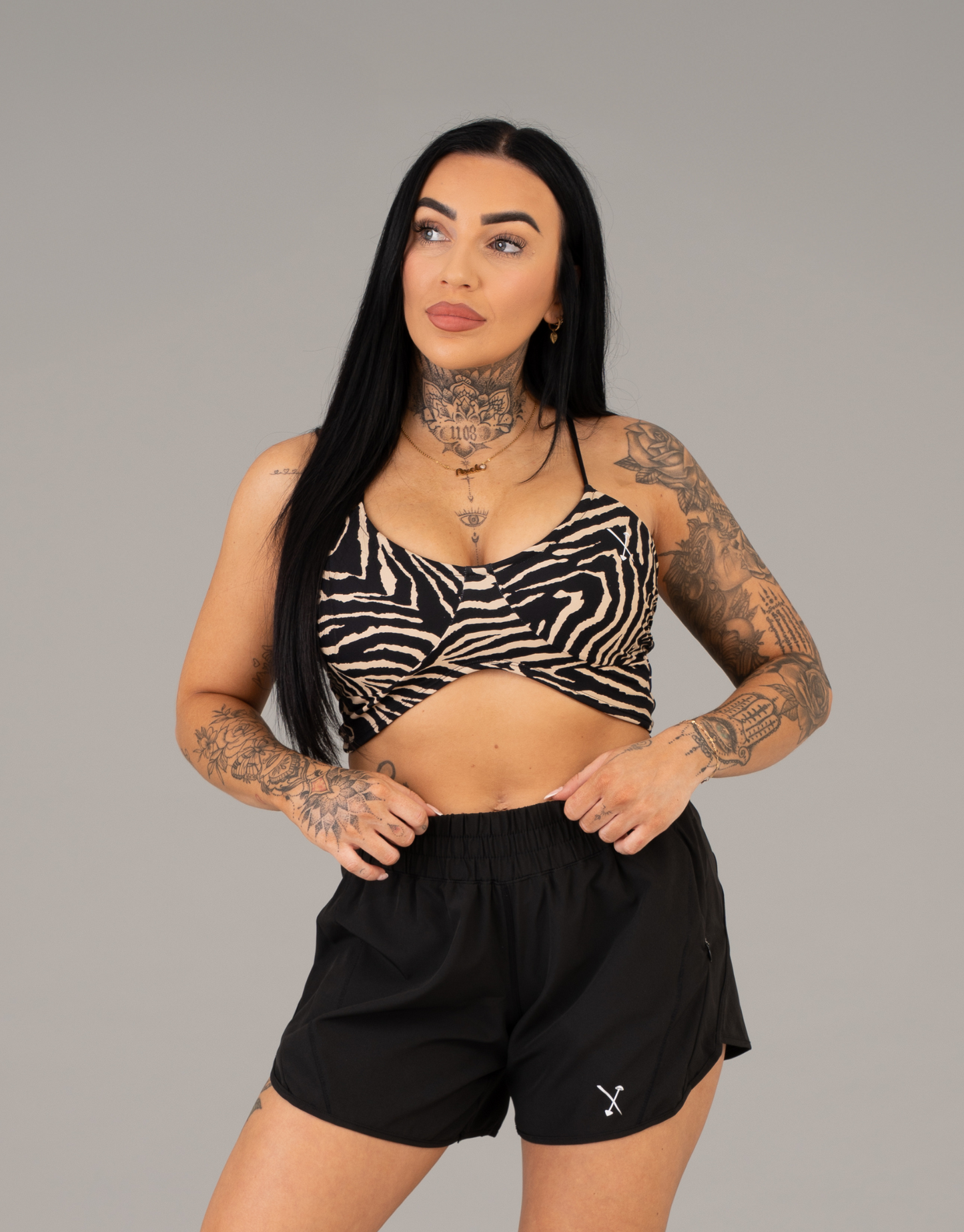 Animal Print Sports Bra - Zebra