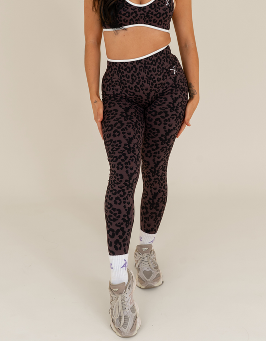 Compression Leggings - Brown Leopard