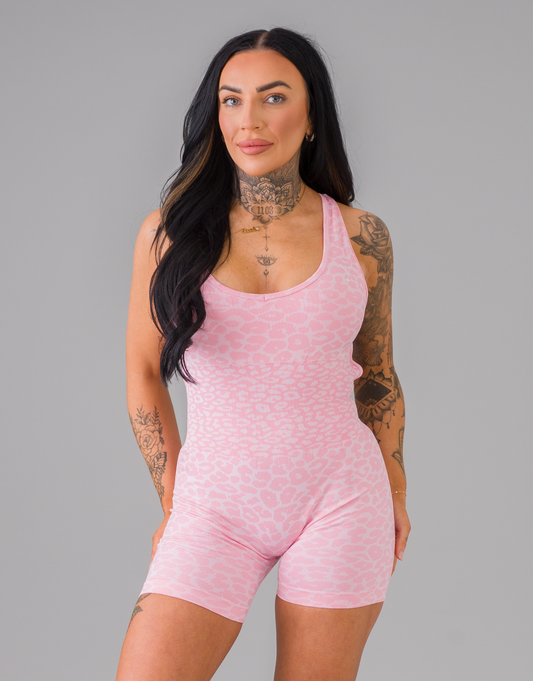 Leopard Print Bodysuit - Pink