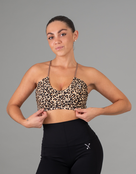 Animal Print Sports Bra - Leopard