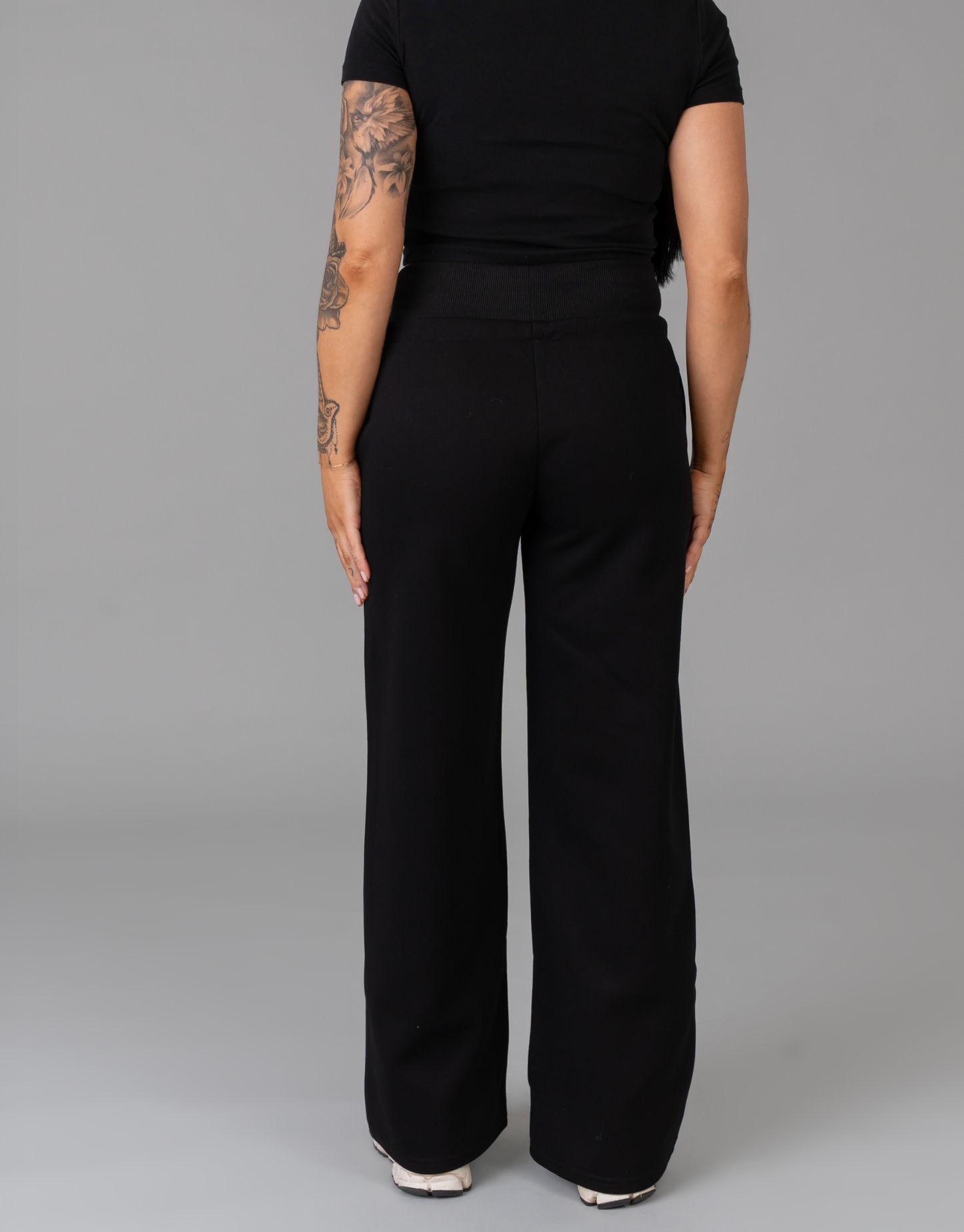 Wide Leg Joggers - Black