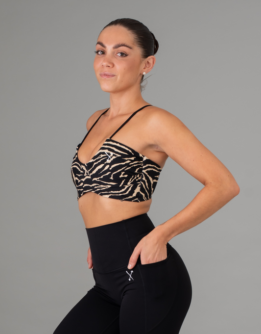 Animal Print Sports Bra - Zebra