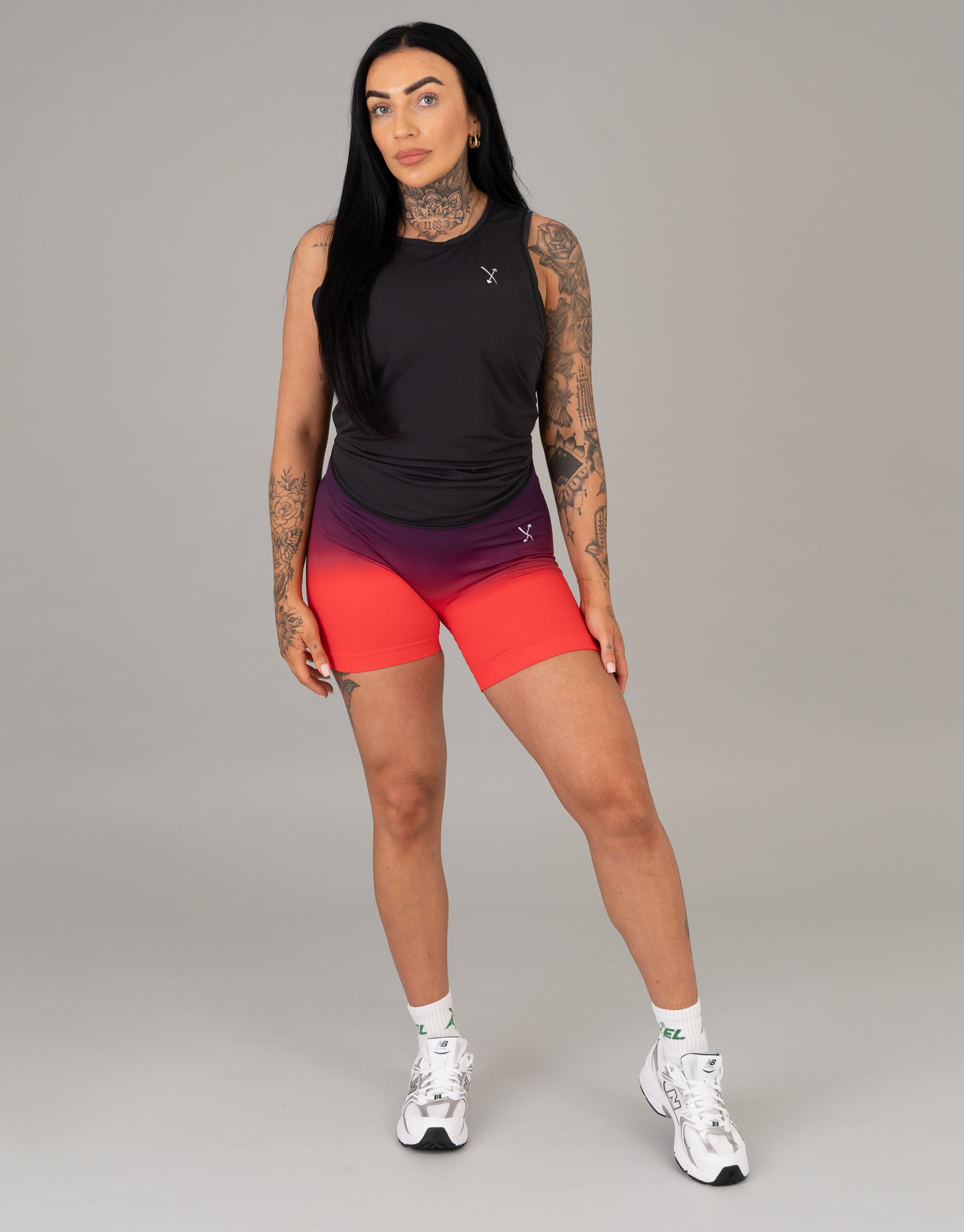 Seamless Rise Shorts - Burgundy & Red Ombre