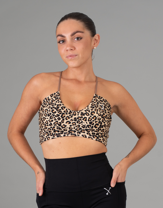 Animal Print Sports Bra - Leopard