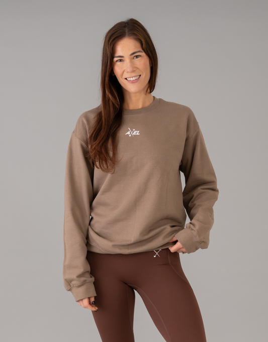 Classic Crewneck Jumper - Tanned Beige