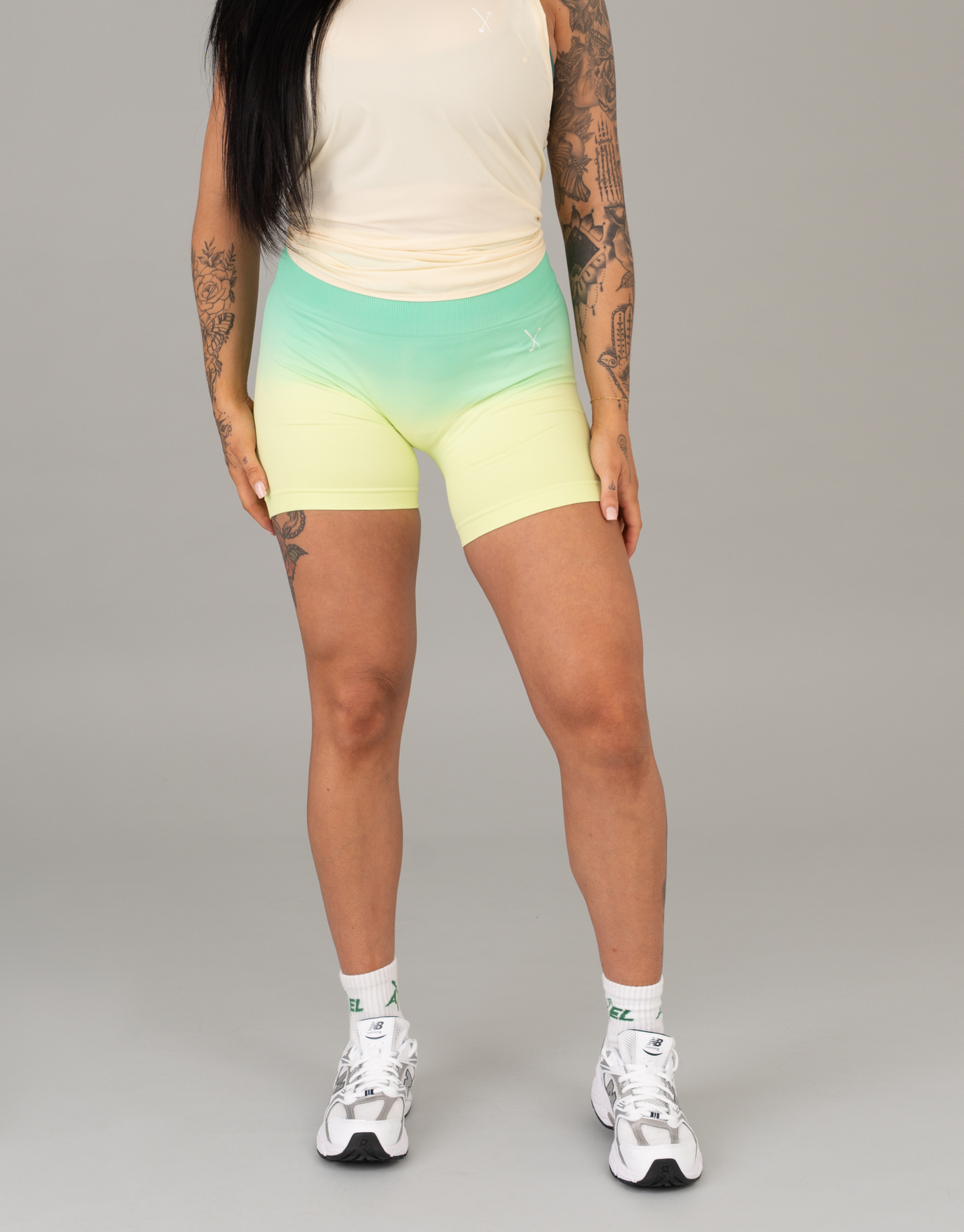 Seamless Rise Shorts - Neon Lemon & Lime Ombre
