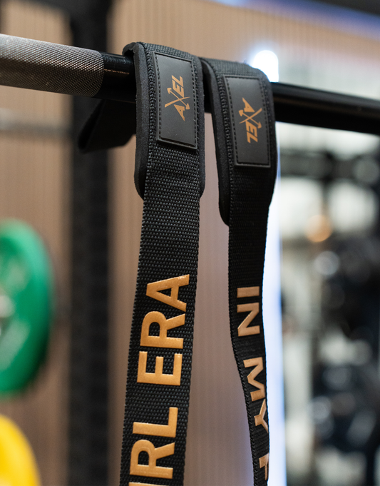 Weight Training Straps - Black & Gold