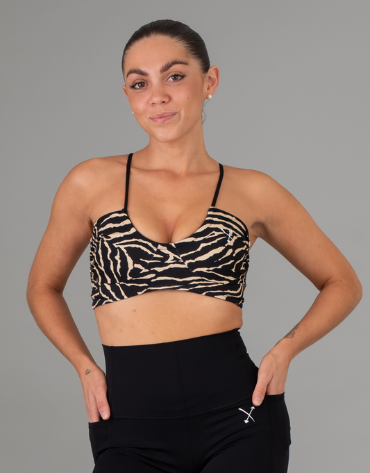 Animal Print Sports Bra - Zebra