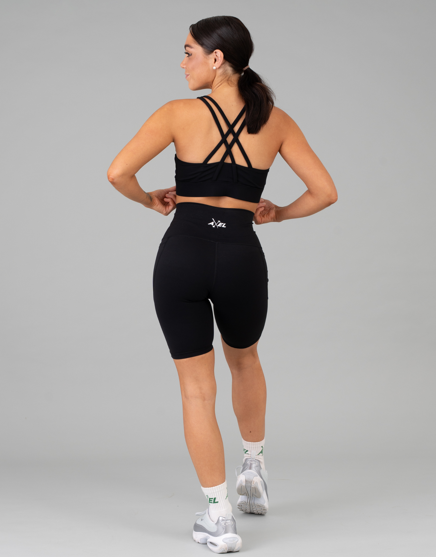 Active Front Zip Sports Bra - Black