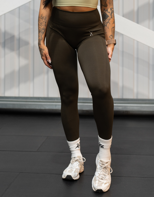 Seamless Scrunch Leggings - Dark Khaki (January Subscription)