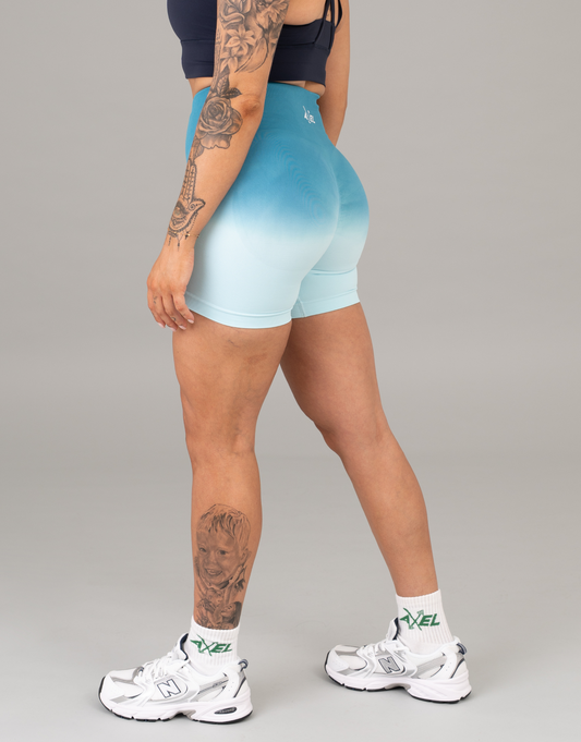 Seamless Rise Shorts - Blue & White Ombre