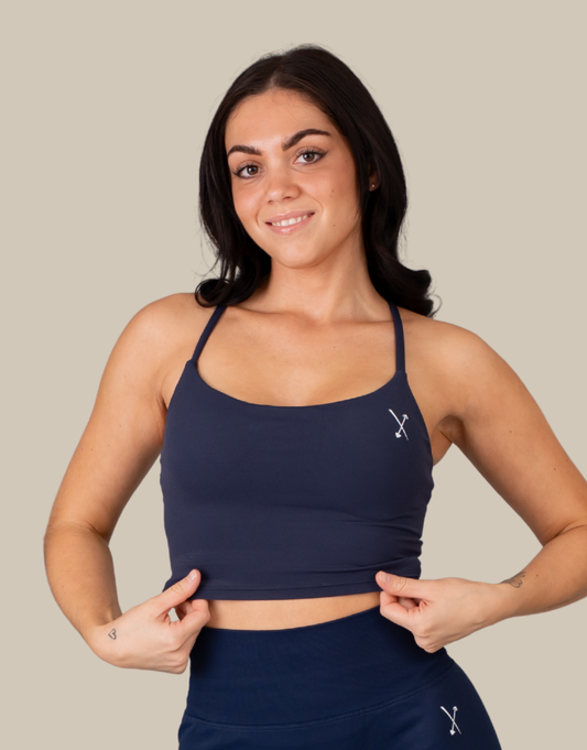 Silk Scrunch Sports Bra - Deep Navy