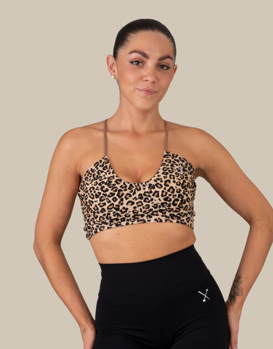 Animal Print Sports Bra - Leopard