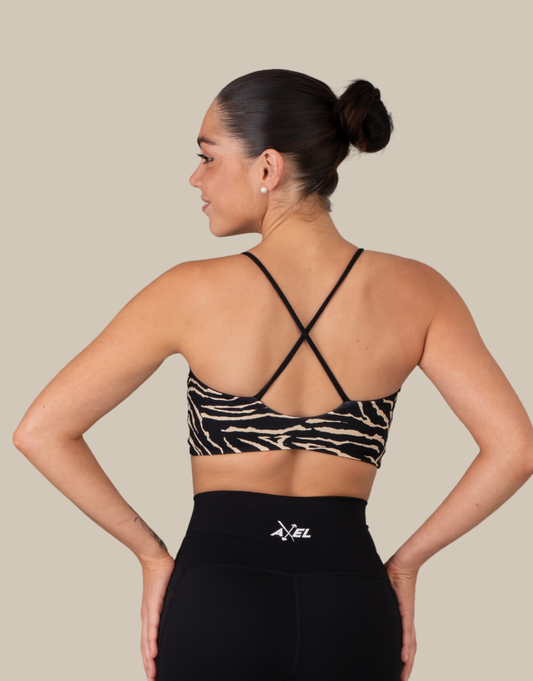 Animal Print Sports Bra - Zebra