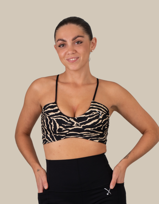 Animal Print Sports Bra - Zebra