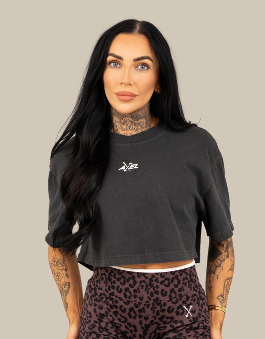Heavy Cotton Cropped T-Shirt - Washed Black