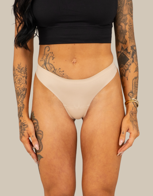 Seamless Anti Camel-Toe Thong - Beige
