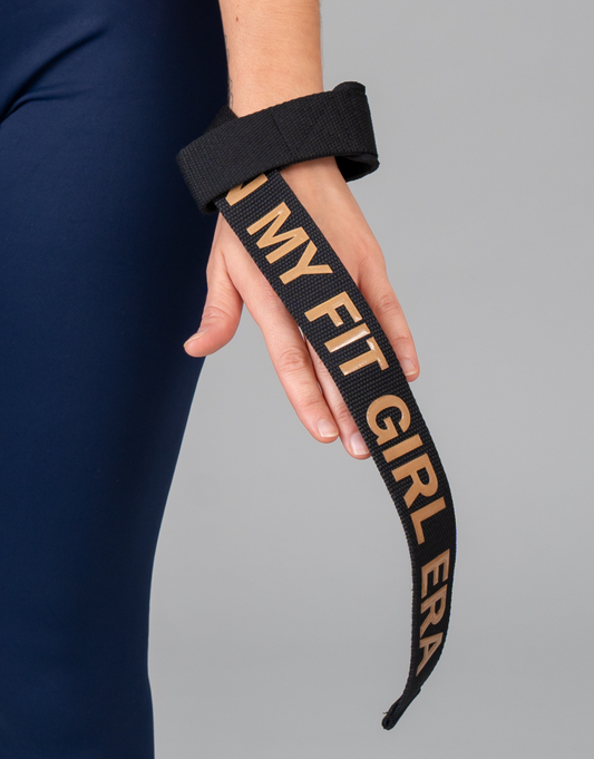 Weight Training Straps - Black & Gold