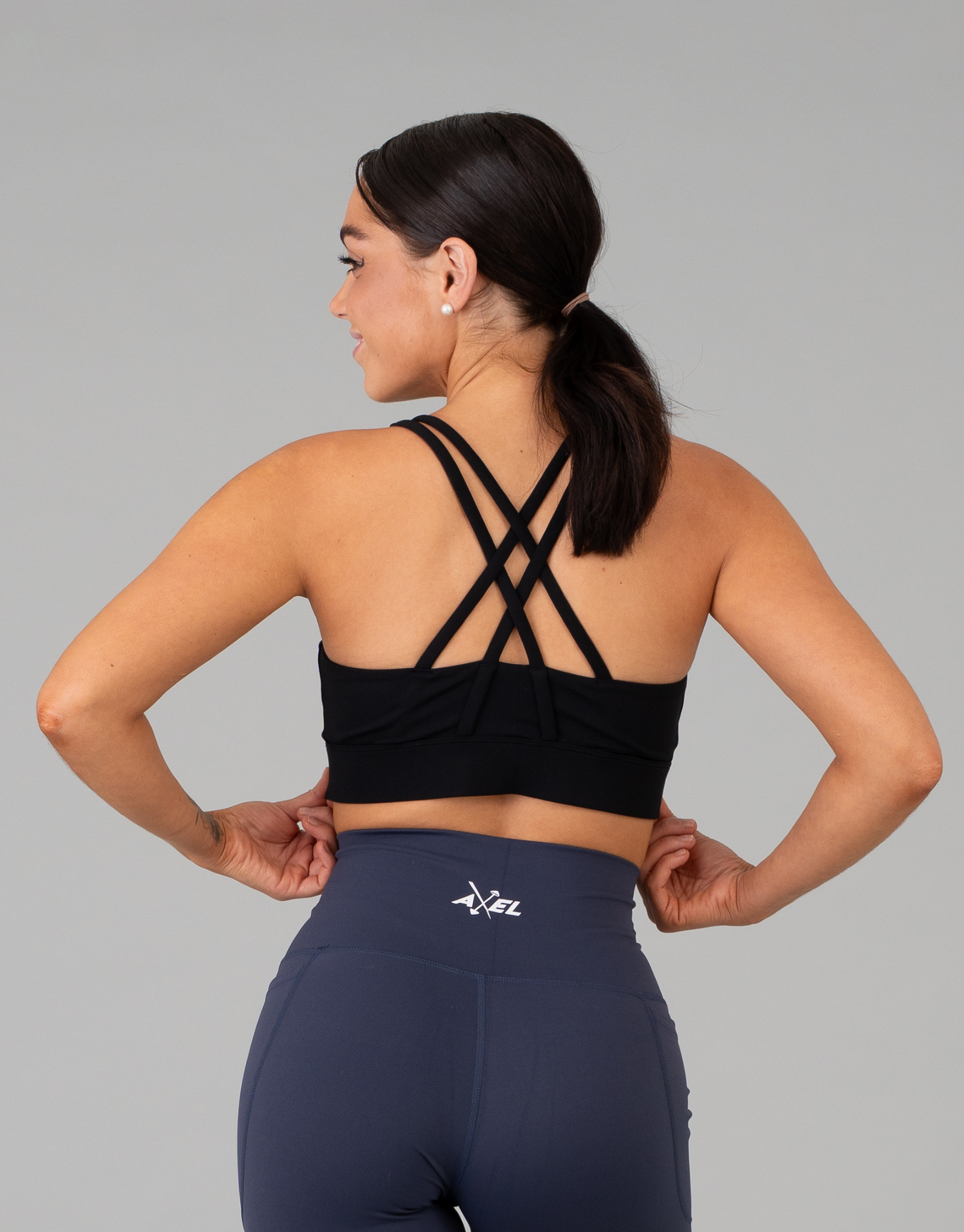 Active Front Zip Sports Bra - Black