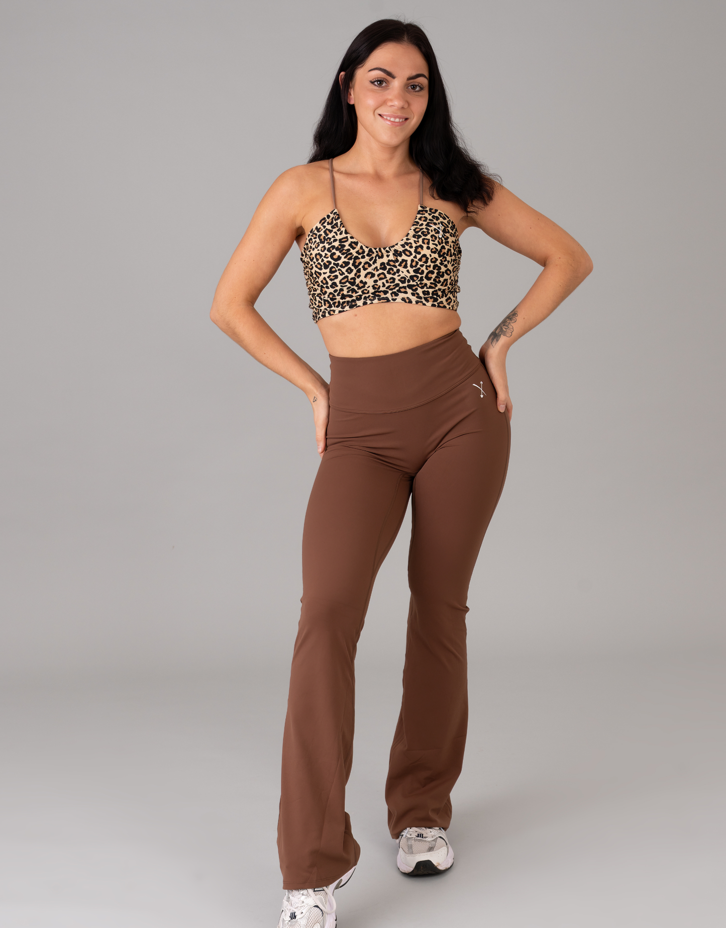 Viral Silk Scrunch Flares - Brown
