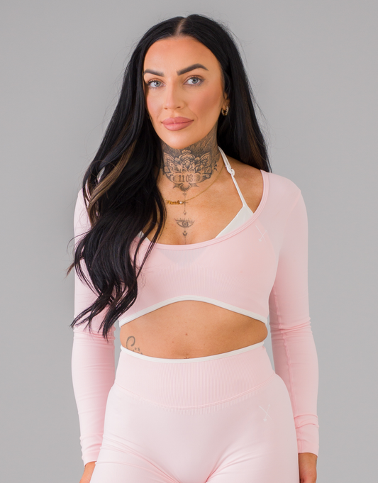 Compression Long Sleeve Top - Baby Pink