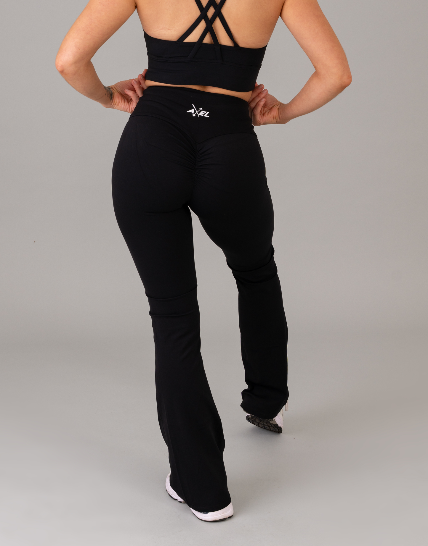 Viral Silk Scrunch Flares - Black