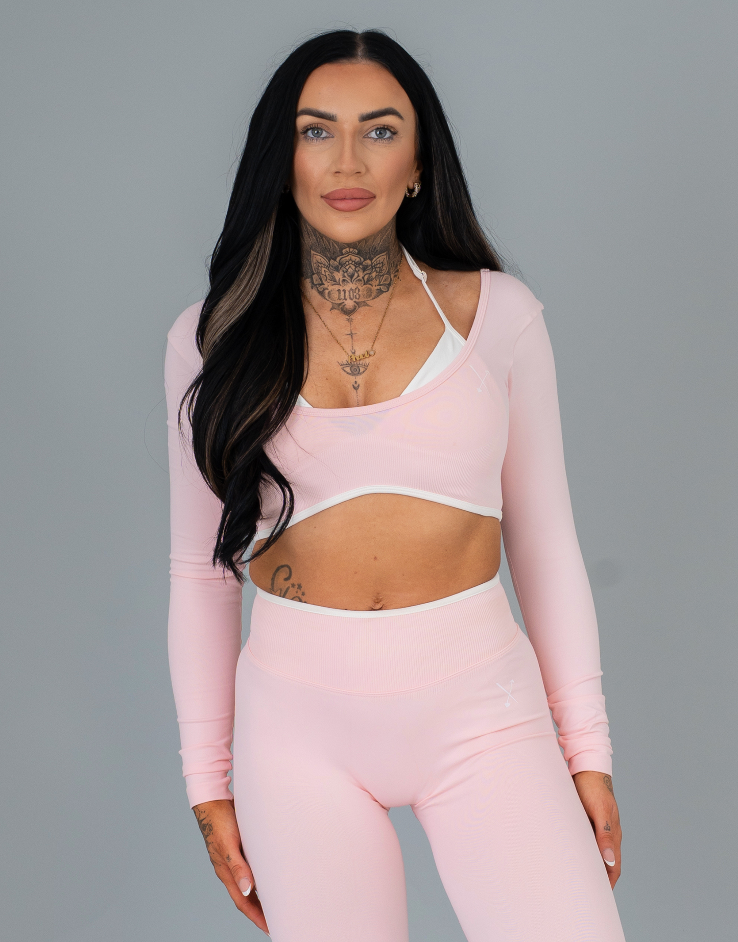 Compression Long Sleeve Top - Baby Pink