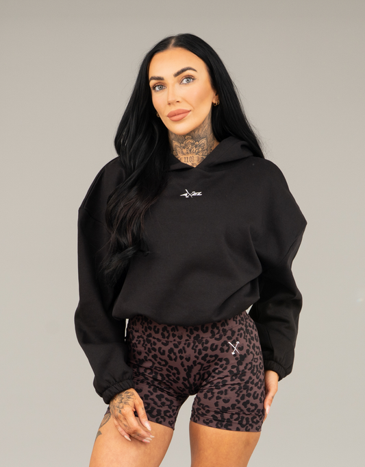 Classic Cropped Hoodie - Black