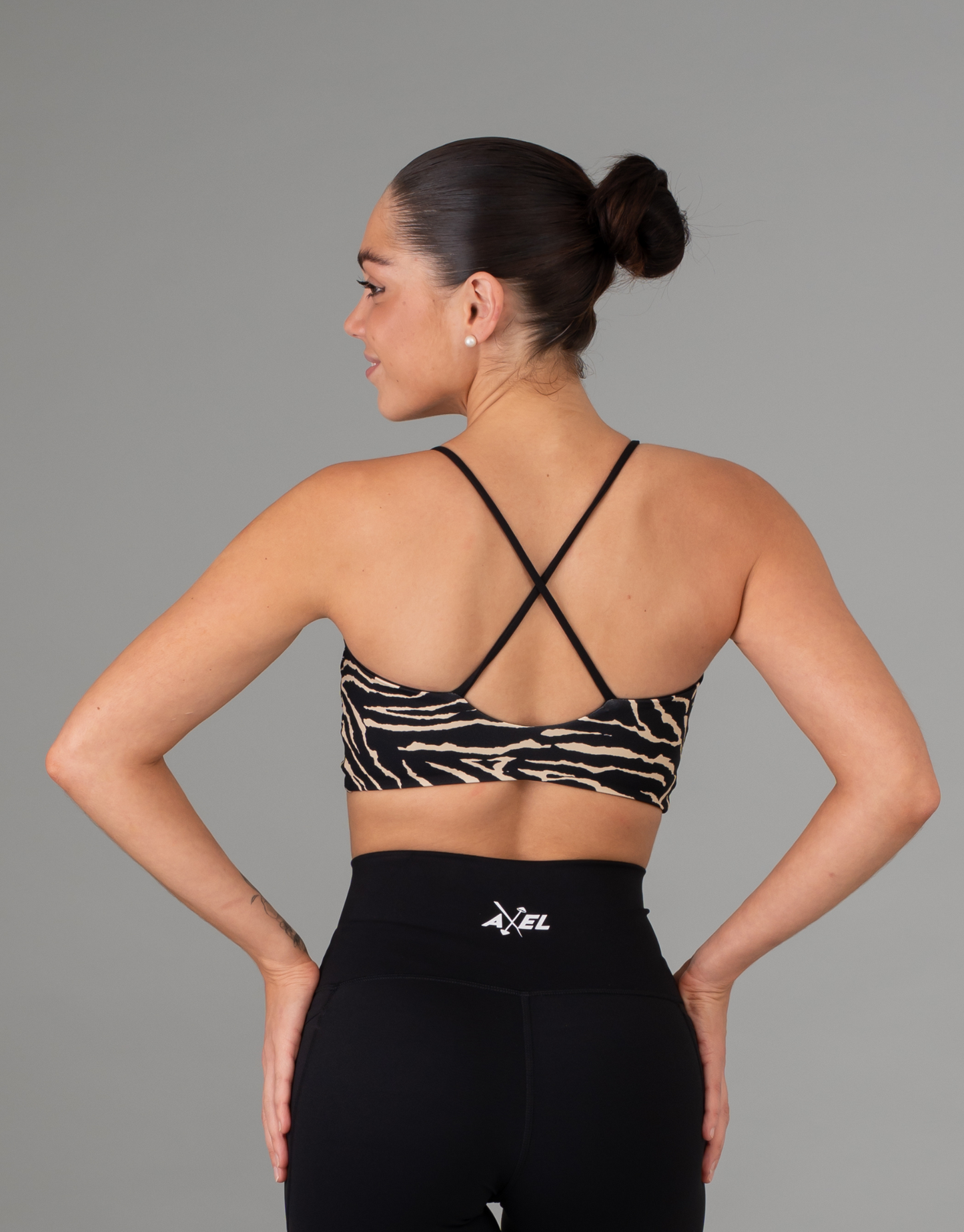 Animal Print Sports Bra - Zebra