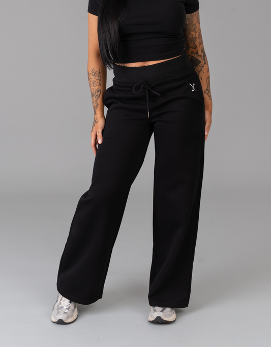 Wide Leg Joggers - Black