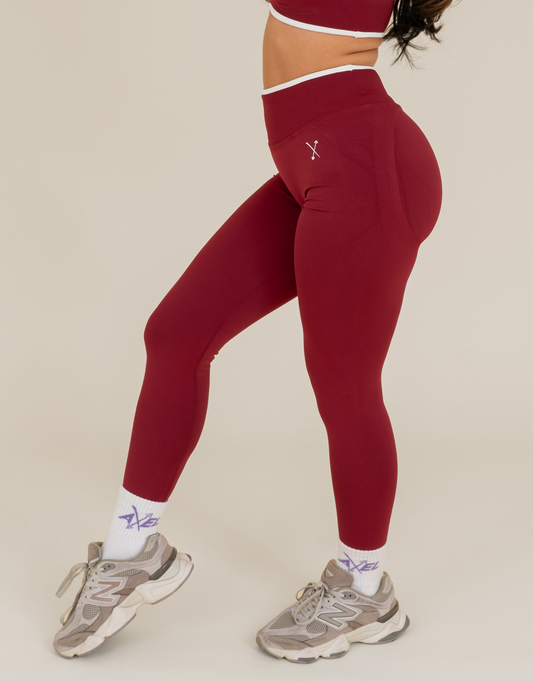 Compression Leggings - Burgundy Berry (September Subscription)