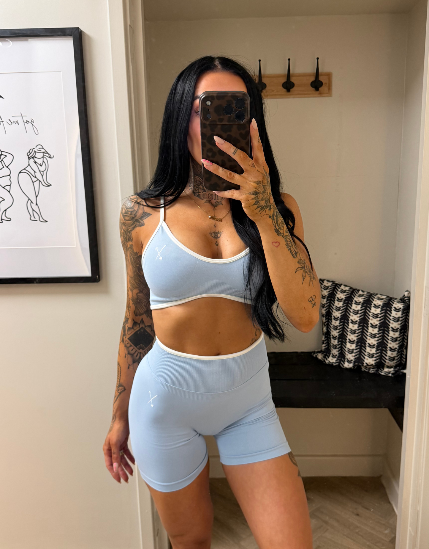 Compression Sports Bra - Baby Blue