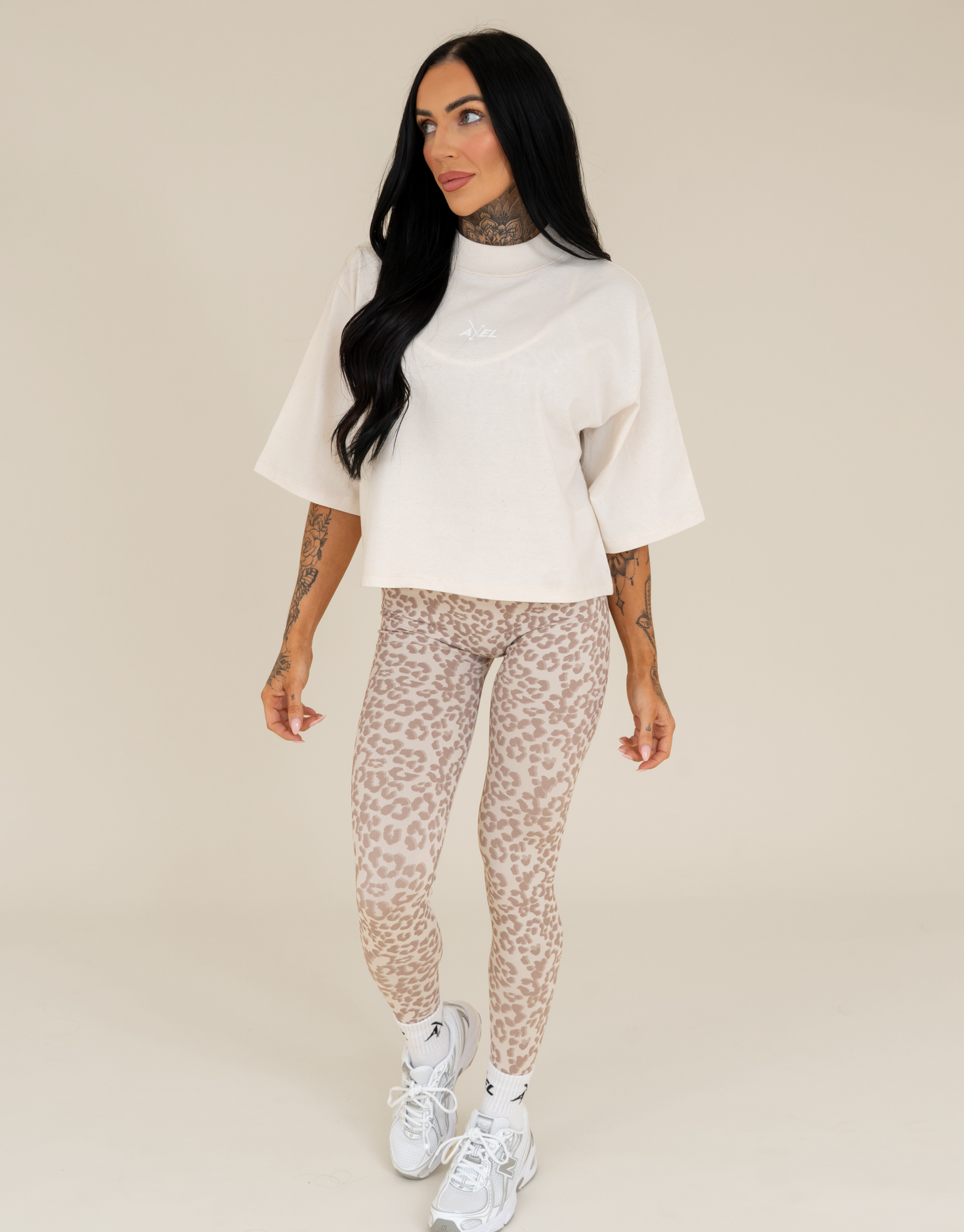 Essential Cropped T-Shirt - Off White Speckle