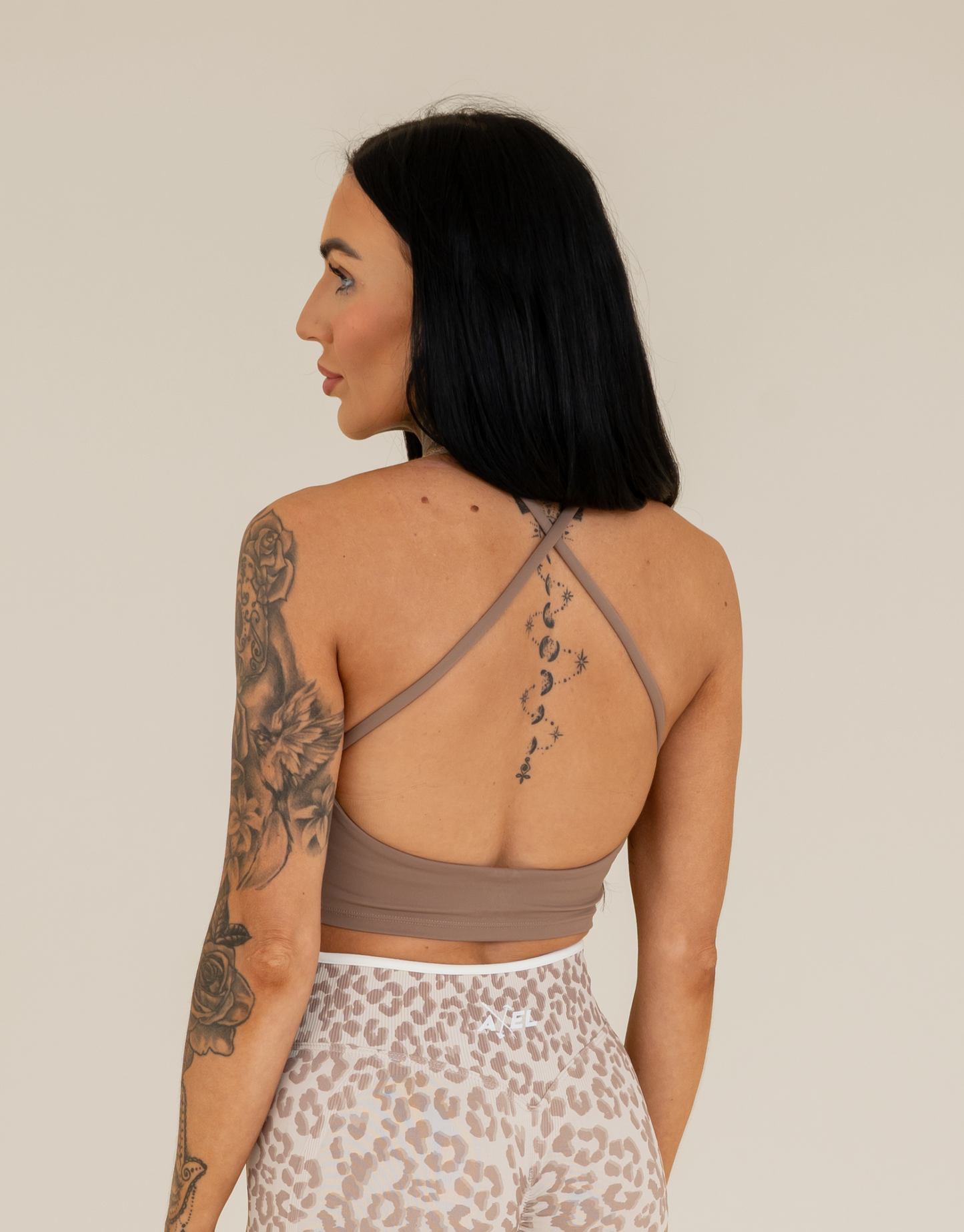 Minimal Silk Sports Bra - Tan Brown