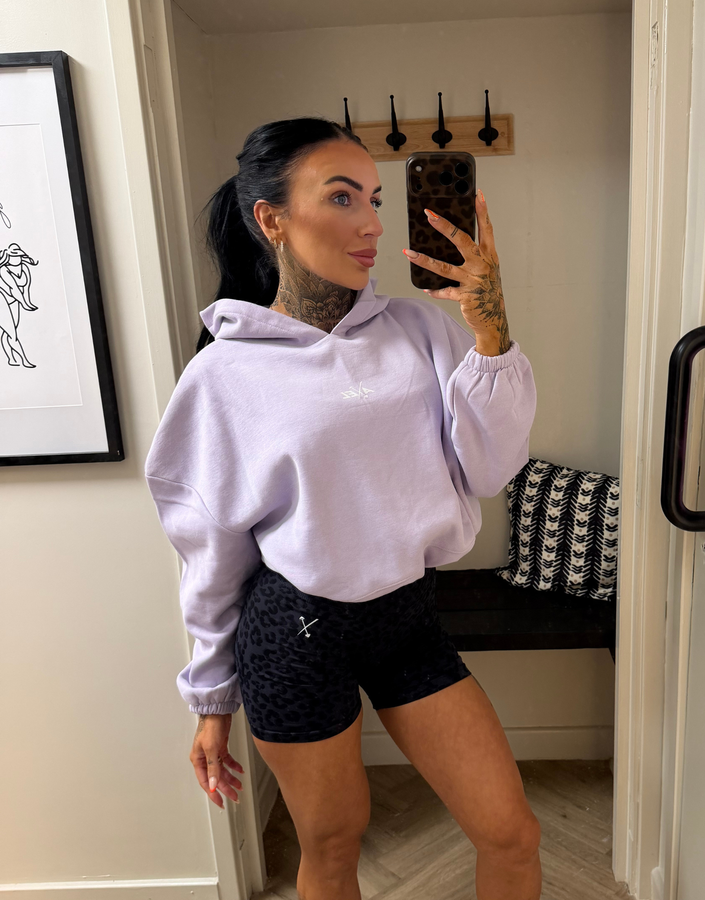 Classic Cropped Hoodie - Lilac