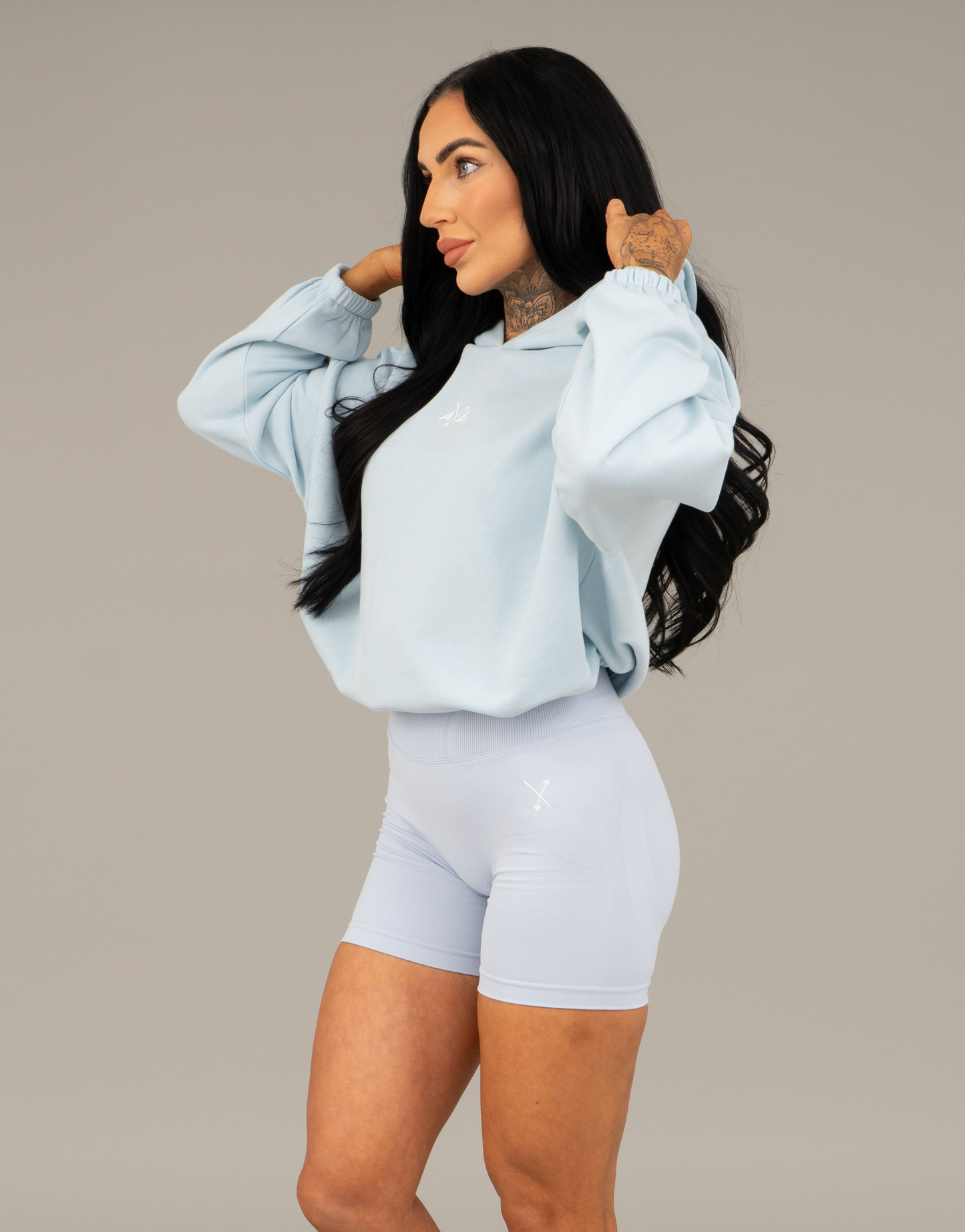 Classic Cropped Hoodie - Baby Blue