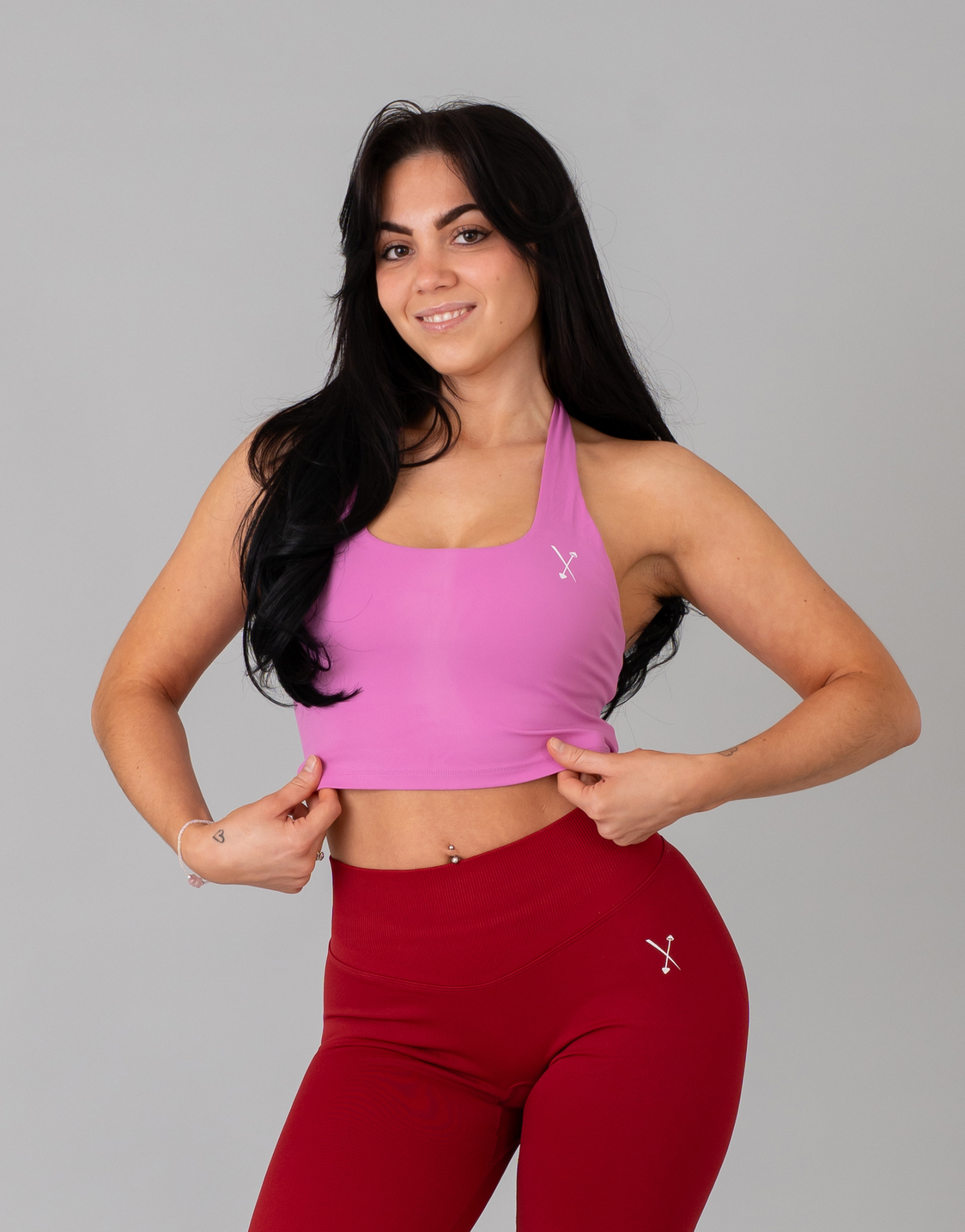 Halterneck Sports Bra - Pink Fuchsia
