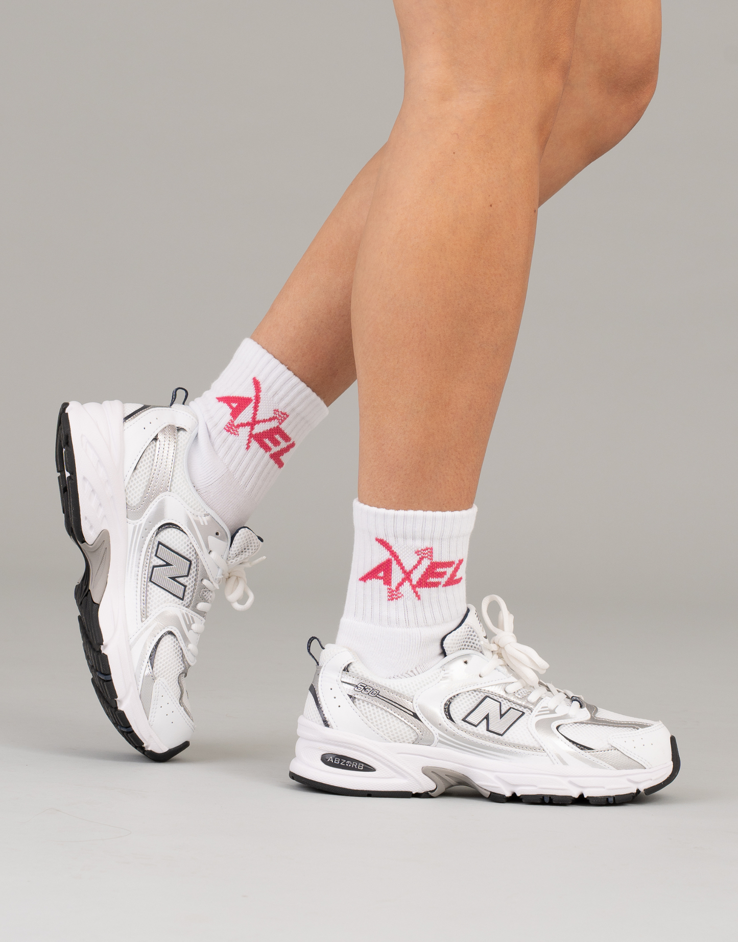 Midi Crew Socks - Limited Edition White/Pink