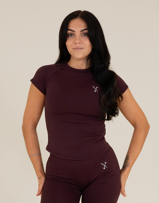Seamless Sculpt Cropped Top - Deep Plum