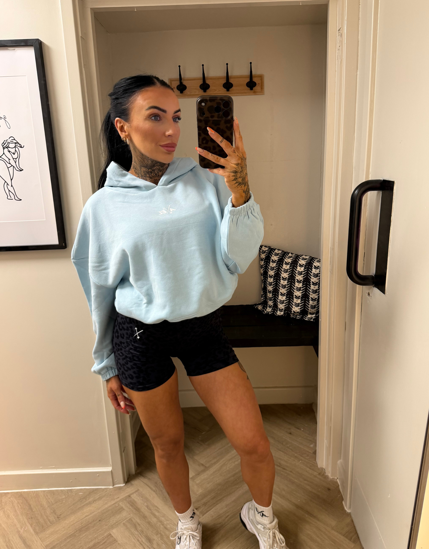 Classic Cropped Hoodie - Baby Blue