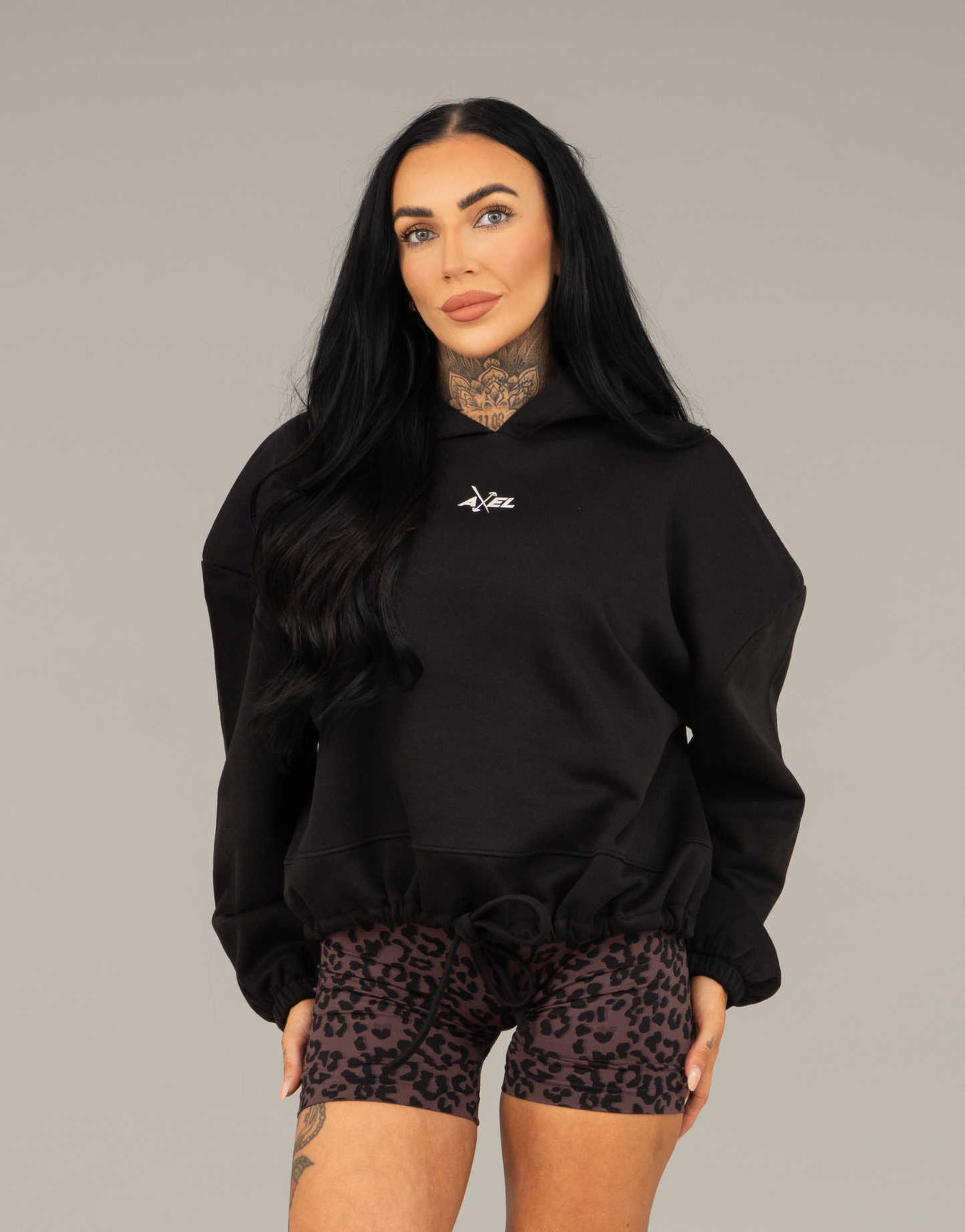 Classic Cropped Hoodie - Black