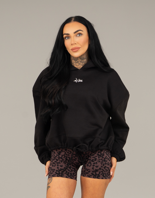 Classic Cropped Hoodie - Black