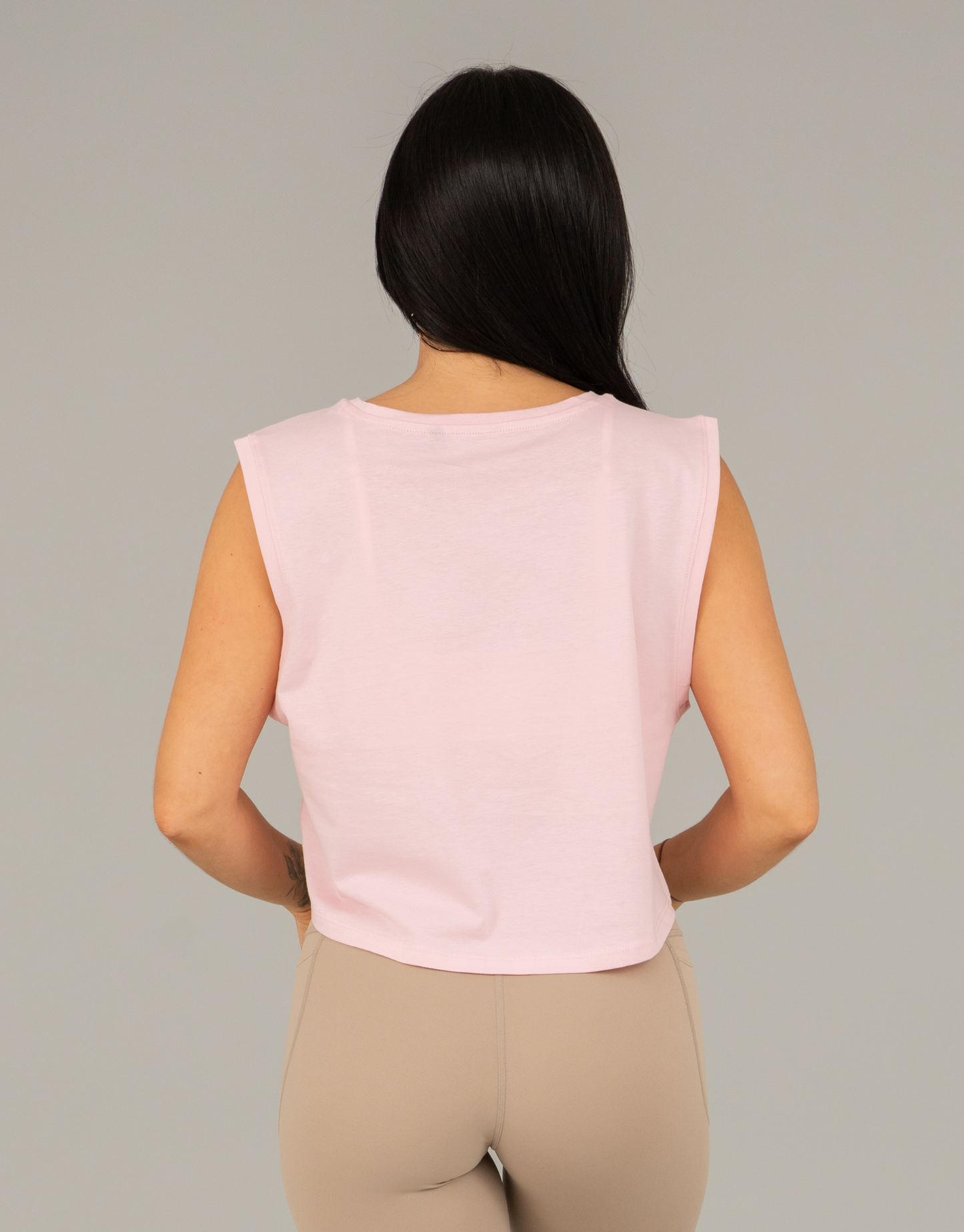 Flow Cropped Tank Top - Baby Pink