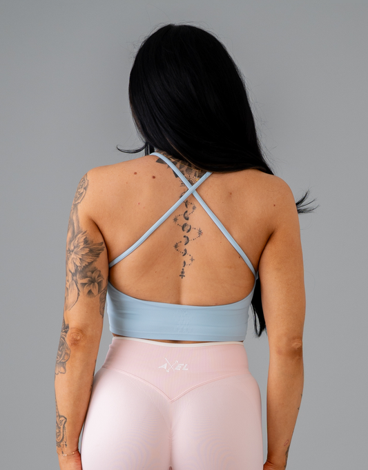 Minimal Silk Sports Bra - Baby Blue (June Subscription)
