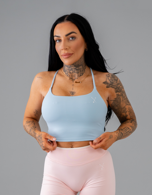Minimal Silk Sports Bra - Baby Blue (June Subscription)
