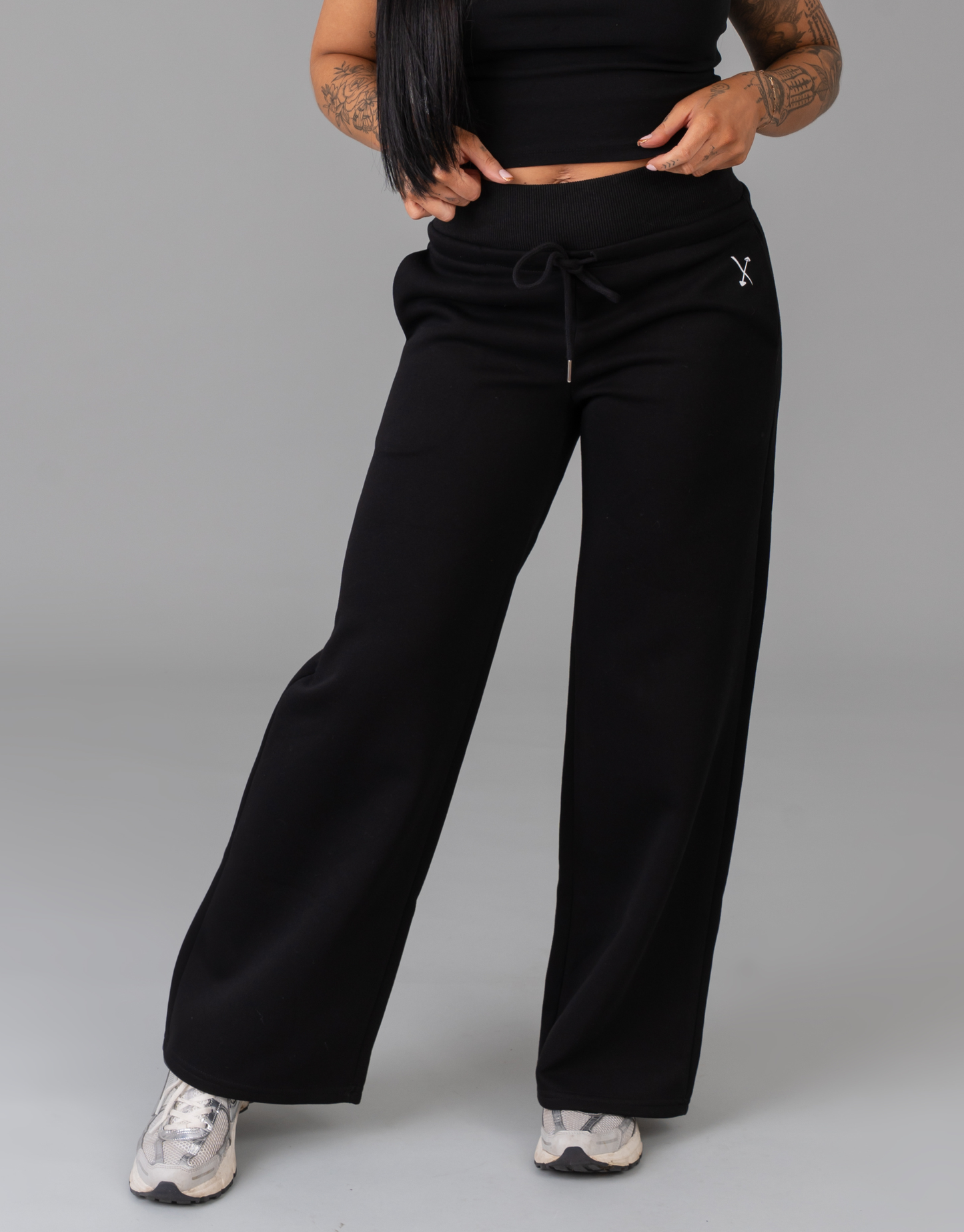 Wide Leg Joggers - Black