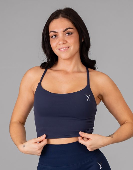 Silk Scrunch Sports Bra - Deep Navy