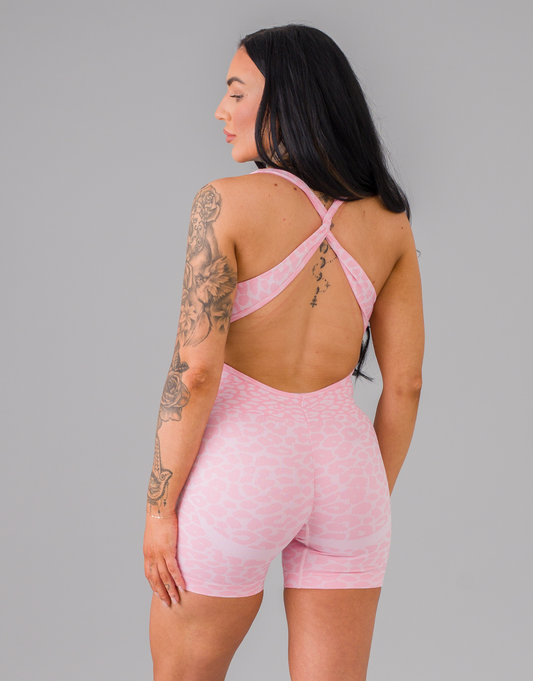 Leopard Print Bodysuit - Pink