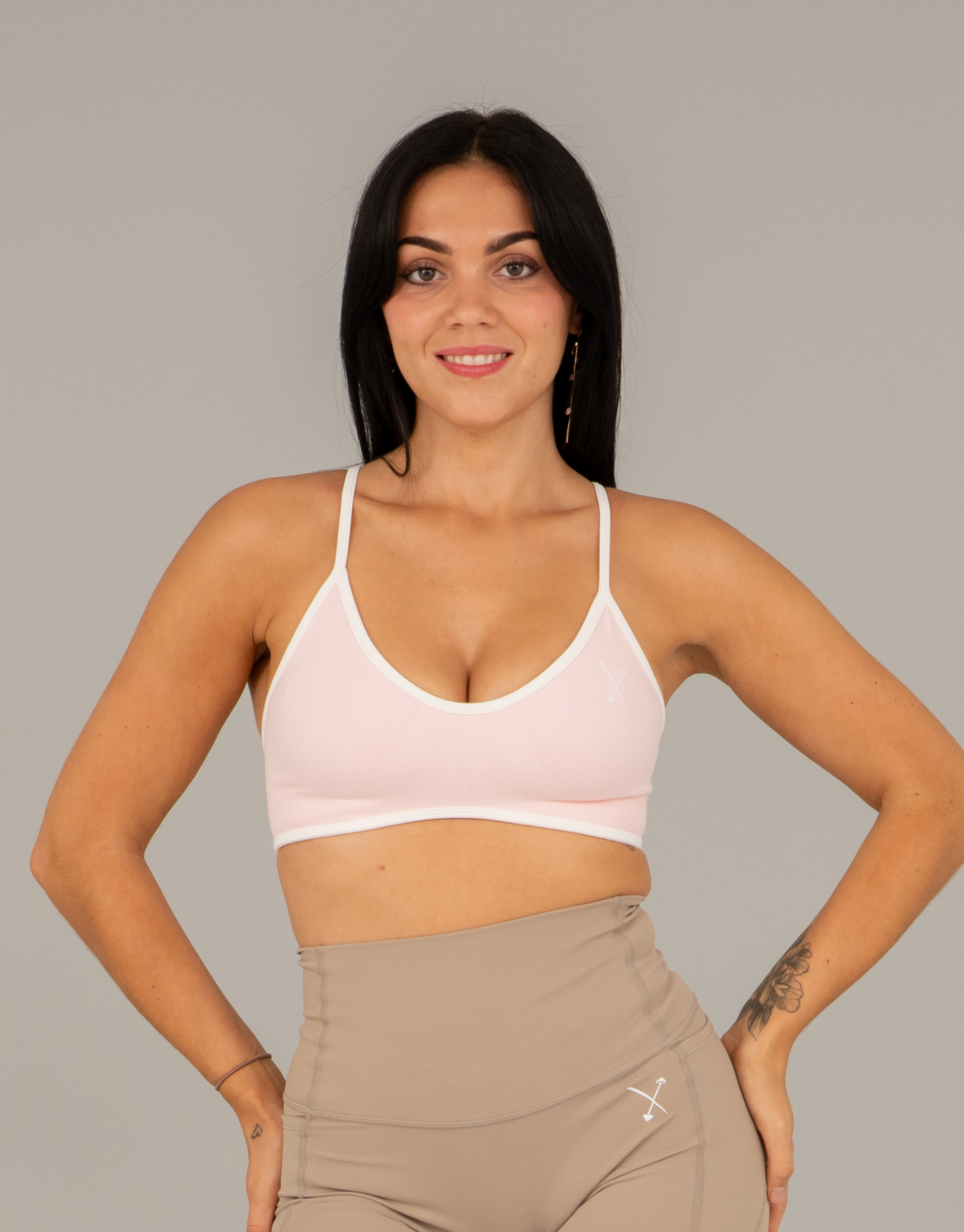 Compression Sports Bra - Baby Pink