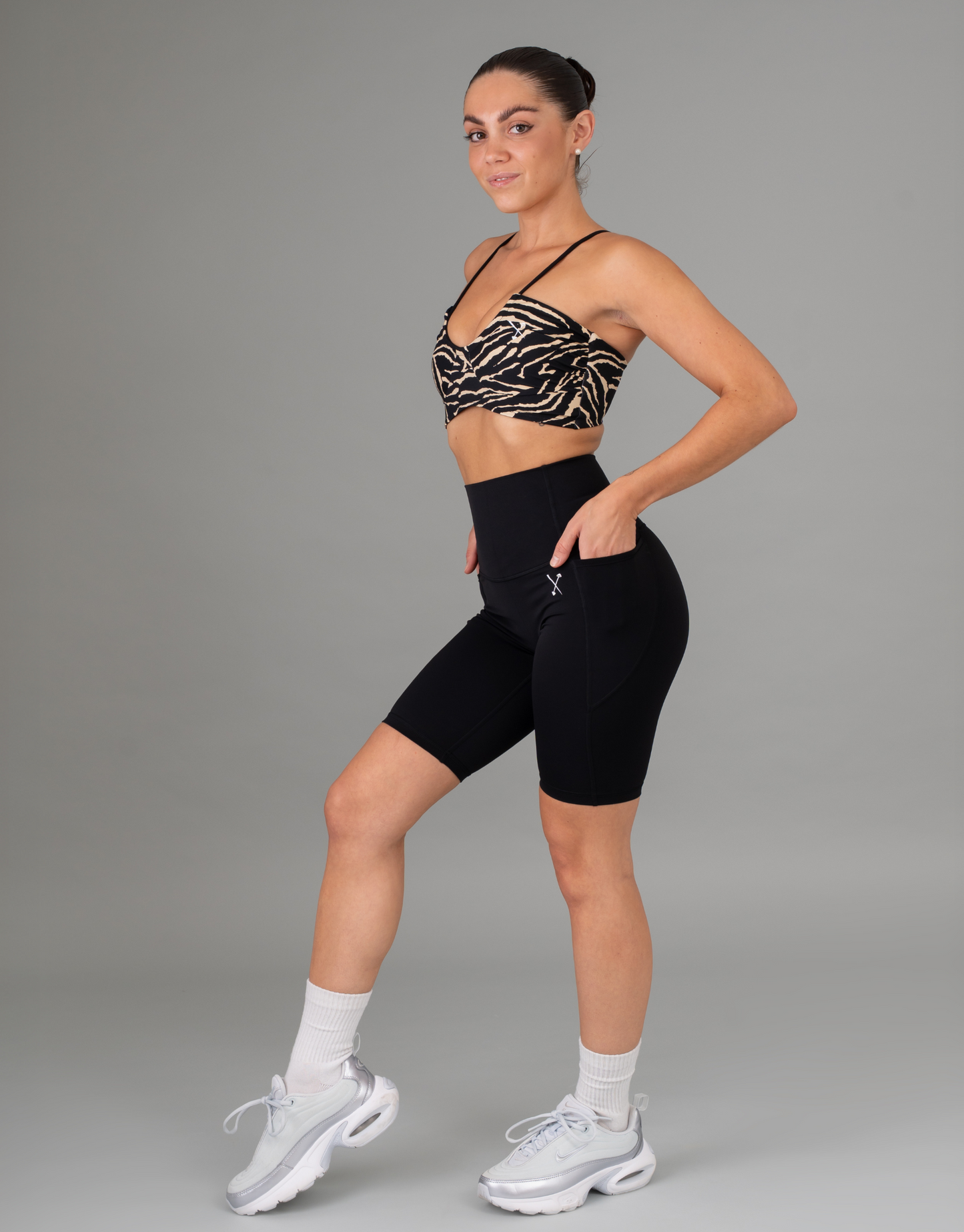 Animal Print Sports Bra - Zebra